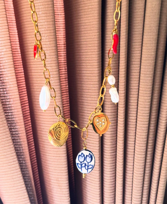 Collar tulipán azul cielo 💙