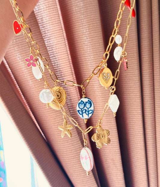Collar tulipán azul cielo 💙