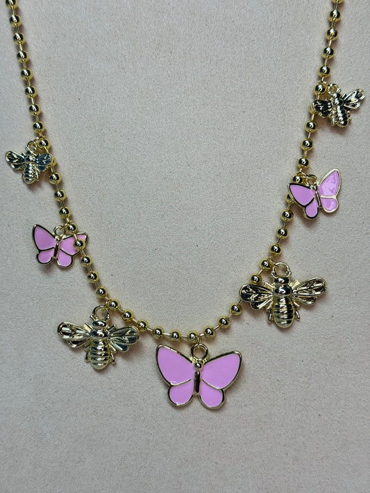 Collar mariposa rosa 💖